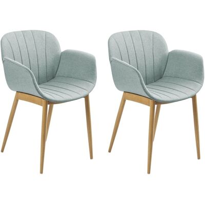 Beliani Lot 2 Chaises De Repas Design Moderne En Tissu Rembourré Vert Menthe Alice - Publicité Beliani Lot 2 Chaises De Repas Design Moderne En Tissu Rembourré Vert Menthe Alice - Publicité