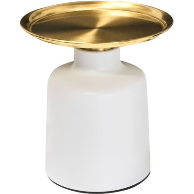 Beliani Table D'Appoint Glamour En Métal Ronde Table Basse Banche Et Dorée Dove - Publicité Beliani Table D'Appoint Glamour En Métal Ronde Table Basse Banche Et Dorée Dove - Publicité