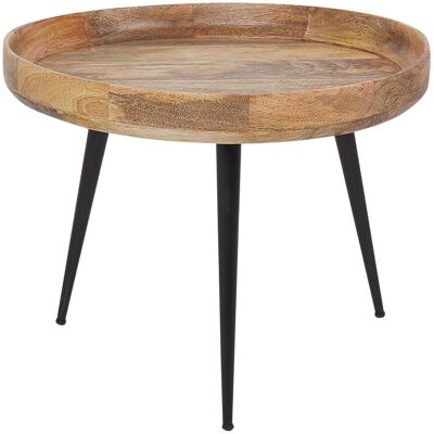 Beliani - Table Basse Pour Café - Edna - 49 Cm, En Bois De Manguier Et Acier, Ma - Publicité Beliani - Table Basse Pour Café - Edna - 49 Cm, En Bois De Manguier Et Acier, Ma - Publicité