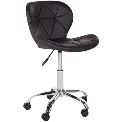 Beliani Fauteuil De Bureau Pivotant Réglable Base Argentée Siège En Cuir Pu Noir Valetta - Publicité Beliani Fauteuil De Bureau Pivotant Réglable Base Argentée Siège En Cuir Pu Noir Valetta - Publicité