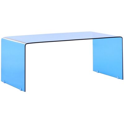 Beliani Table Basse Moderne Minimaliste En Verre Rectangulaire Transparente Bleu Kendall - Publicité Beliani Table Basse Moderne Minimaliste En Verre Rectangulaire Transparente Bleu Kendall - Publicité