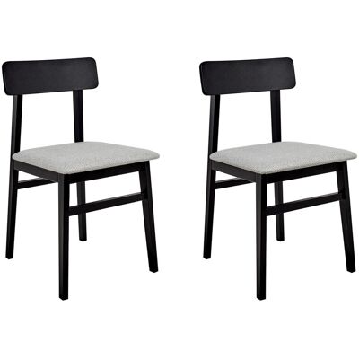 Beliani Lot De 2 Chaises De Salle À Manger En Tissu Structure En Bois Noir Et Gris Clair - Publicité Beliani Lot De 2 Chaises De Salle À Manger En Tissu Structure En Bois Noir Et Gris Clair - Publicité