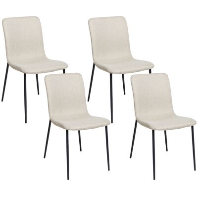 Beliani Lot De 4 Chaises En Tissu Salle À Manger Pieds En Fer Beige Clair Glendive - Publicité Beliani Lot De 4 Chaises En Tissu Salle À Manger Pieds En Fer Beige Clair Glendive - Publicité