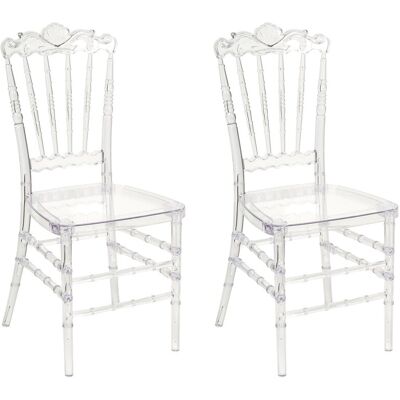 Beliani Lot De 2 Chaises En Plastique Salle À Manger Inspiration Vintage Transparent Men - Publicité Beliani Lot De 2 Chaises En Plastique Salle À Manger Inspiration Vintage Transparent Men - Publicité