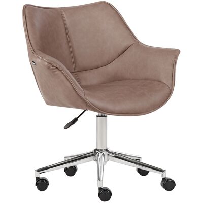 Beliani Élégant Fauteuil De Bureau Pivotant À Hauteur Réglable En Cuir Pu Marron Clair - Publicité Beliani Élégant Fauteuil De Bureau Pivotant À Hauteur Réglable En Cuir Pu Marron Clair - Publicité