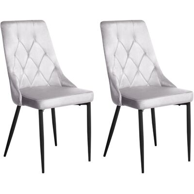 Beliani Lot De 2 Chaises De Salle À Manger Modernes Pieds En Acier Noirs Sièges En Velou - Publicité Beliani Lot De 2 Chaises De Salle À Manger Modernes Pieds En Acier Noirs Sièges En Velou - Publicité