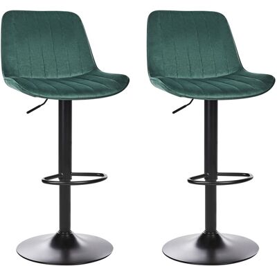 Beliani Lot De 2 Tabourets De Bar Cuisine Pivotante À Hauteur Ajustable En Velours Vert - Publicité Beliani Lot De 2 Tabourets De Bar Cuisine Pivotante À Hauteur Ajustable En Velours Vert - Publicité