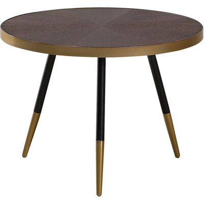 Beliani - Table Basse - Ramona - Ronde, 61 Cm, En Mdf Et Métal, Bois Foncé Et Do - Publicité Beliani - Table Basse - Ramona - Ronde, 61 Cm, En Mdf Et Métal, Bois Foncé Et Do - Publicité
