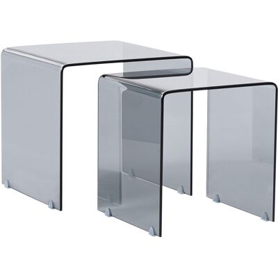 Beliani Lot De 2 Tables D'Appoint Moderne Et Minimaliste En Verre Rectangulaire Transpar - Publicité Beliani Lot De 2 Tables D'Appoint Moderne Et Minimaliste En Verre Rectangulaire Transpar - Publicité