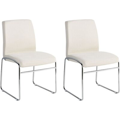Beliani Lot De 2 Chaises De Salle À Manger Moderne En Tissu Rembourré Base En Métal Sans - Publicité Beliani Lot De 2 Chaises De Salle À Manger Moderne En Tissu Rembourré Base En Métal Sans - Publicité