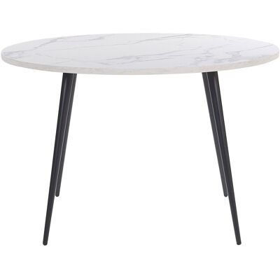 Beliani - Table À Manger - Odeon - Diamètre 120 Cm, En Mdf Et Métal, Blanc Gris - Publicité Beliani - Table À Manger - Odeon - Diamètre 120 Cm, En Mdf Et Métal, Blanc Gris - Publicité