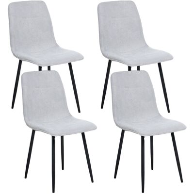 Beliani Lot De 4 Chaises De Salle À Manger En Polyester Rembourré Pieds En Fer Sans Acco - Publicité Beliani Lot De 4 Chaises De Salle À Manger En Polyester Rembourré Pieds En Fer Sans Acco - Publicité