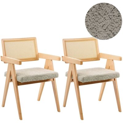Beliani Lot De 2 Chaises De Salle À Manger En Bouclé Cadre En Bois D'Hévéa Meuble De Cui - Publicité Beliani Lot De 2 Chaises De Salle À Manger En Bouclé Cadre En Bois D'Hévéa Meuble De Cui - Publicité