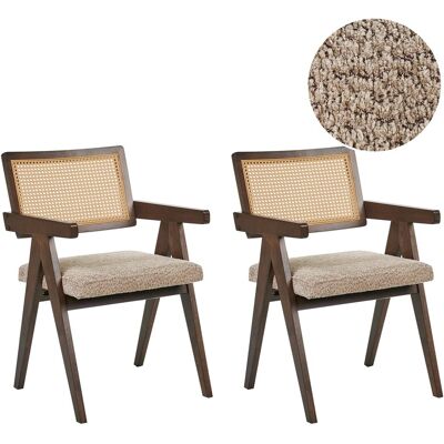 Beliani Lot De 2 Chaises De Salle À Manger En Bouclé Cadre En Bois D'Hévéa Meuble De Cui - Publicité Beliani Lot De 2 Chaises De Salle À Manger En Bouclé Cadre En Bois D'Hévéa Meuble De Cui - Publicité