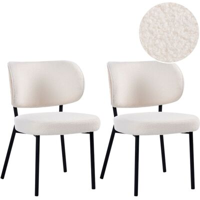 Beliani Lot De 2 Chaises De Salle À Manger Moderne Minimaliste En Bouclé Pieds En Fer Sa - Publicité Beliani Lot De 2 Chaises De Salle À Manger Moderne Minimaliste En Bouclé Pieds En Fer Sa - Publicité