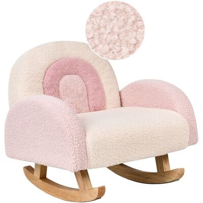 Beliani Fauteuil À Bascule En Bouclé Pour Enfants Motif Arc-En-Ciel Pieds En Bois Rose - Publicité Beliani Fauteuil À Bascule En Bouclé Pour Enfants Motif Arc-En-Ciel Pieds En Bois Rose - Publicité