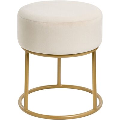 Beliani Tabouret Moderne Glam Rond En Velours Base Métal Dorée Beige Delco - Publicité Beliani Tabouret Moderne Glam Rond En Velours Base Métal Dorée Beige Delco - Publicité