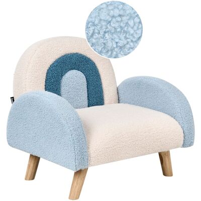 Beliani Fauteuil Enfant Arc-En-Ciel Pieds En Bois Chaise Rembourrée Bouclé Bleu Ombo - Publicité Beliani Fauteuil Enfant Arc-En-Ciel Pieds En Bois Chaise Rembourrée Bouclé Bleu Ombo - Publicité