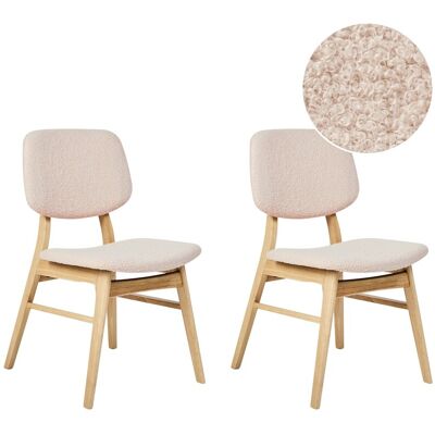 Beliani Lot De 2 Chaises De Salle À Manger Rétro Sans Accoudoirs Assise En Tissu Bouclé - Publicité Beliani Lot De 2 Chaises De Salle À Manger Rétro Sans Accoudoirs Assise En Tissu Bouclé - Publicité