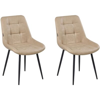 Beliani Lot De 2 Chaises De Salle À Manger Moderne En Cuir Pu Pieds En Fer Noir Thermola - Publicité Beliani Lot De 2 Chaises De Salle À Manger Moderne En Cuir Pu Pieds En Fer Noir Thermola - Publicité