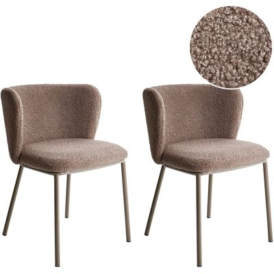 Beliani Lot De 2 Chaises De Salle À Manger Moderne En Bouclé Siège Rembourré Sans Accoud - Publicité Beliani Lot De 2 Chaises De Salle À Manger Moderne En Bouclé Siège Rembourré Sans Accoud - Publicité