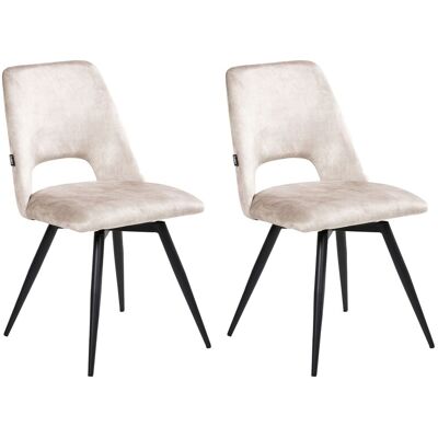 Beliani Lot De 2 Chaises De Salle À Manger Moderne En Velours Pieds En Fer Thermolaqué P - Publicité Beliani Lot De 2 Chaises De Salle À Manger Moderne En Velours Pieds En Fer Thermolaqué P - Publicité