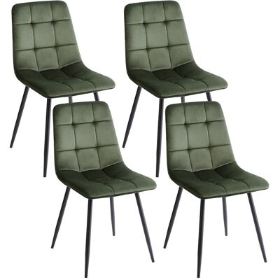 Beliani Lot De 4 Chaises De Repas Salle À Manger Moderne En Velours Pieds En Fer Vert Ol - Publicité Beliani Lot De 4 Chaises De Repas Salle À Manger Moderne En Velours Pieds En Fer Vert Ol - Publicité