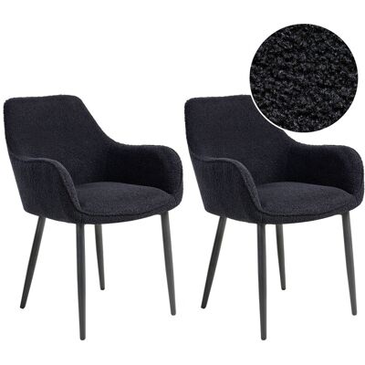 Beliani Lot De 2 Chaises De Salle À Manger Modernes Avec Accoudoirs Et Assise Rembourrée - Publicité Beliani Lot De 2 Chaises De Salle À Manger Modernes Avec Accoudoirs Et Assise Rembourrée - Publicité