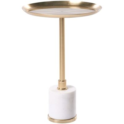Beliani Table D'Appoint Moderne Plateau En Métal 36 Cm Base En Marbre Forme Géométrique - Publicité Beliani Table D'Appoint Moderne Plateau En Métal 36 Cm Base En Marbre Forme Géométrique - Publicité