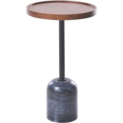 Beliani Table D'Appoint Moderne Avec Plateau Rond En Bois De Manguier Et Pied En Métal E - Publicité Beliani Table D'Appoint Moderne Avec Plateau Rond En Bois De Manguier Et Pied En Métal E - Publicité