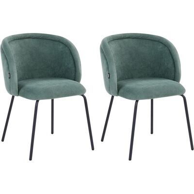 Beliani Lot De 2 Chaises De Salle À Manger Retro En Tissu Base En Métal Sans Accoudoirs - Publicité Beliani Lot De 2 Chaises De Salle À Manger Retro En Tissu Base En Métal Sans Accoudoirs - Publicité