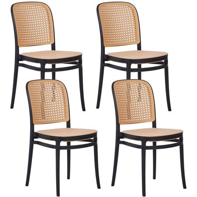 Beliani Lot 4 Chaises De Salle À Manger Empilables Sans Accoudoirs Intérieur Et Extérieu - Publicité Beliani Lot 4 Chaises De Salle À Manger Empilables Sans Accoudoirs Intérieur Et Extérieu - Publicité