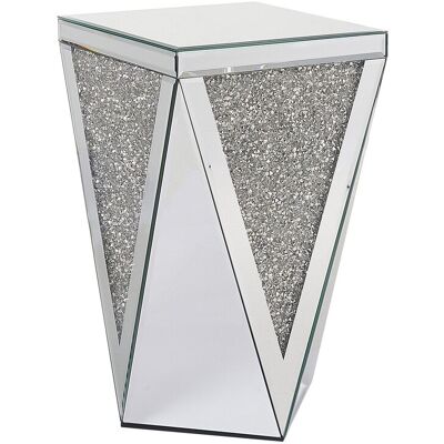 Beliani Table D'Appoint Argentée En Verre Et Mdf 51 X 30 X 30 Cm Finition Miroir Lu - Publicité Beliani Table D'Appoint Argentée En Verre Et Mdf 51 X 30 X 30 Cm Finition Miroir Lu - Publicité