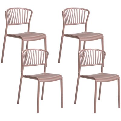 Beliani Lot De 4 Chaises De Salle À Manger Minimaliste En Plastique Intérieur Extérieur - Publicité Beliani Lot De 4 Chaises De Salle À Manger Minimaliste En Plastique Intérieur Extérieur - Publicité