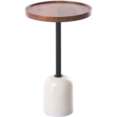 Beliani Table D'Appoint Moderne Avec Plateau Rond En Bois De Manguier Et Pied En Métal E - Publicité Beliani Table D'Appoint Moderne Avec Plateau Rond En Bois De Manguier Et Pied En Métal E - Publicité
