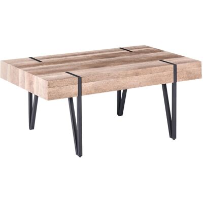 Beliani - Table Basse - Adena - 110 X 60cm, En Mdf Et Métal, Bois Et Noir - Publicité Beliani - Table Basse - Adena - 110 X 60cm, En Mdf Et Métal, Bois Et Noir - Publicité