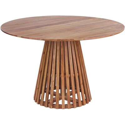Beliani Table À Manger Ronde Moderne Pour 4 Personnes 120 Cm Plateau Bois Acacia Foncé M - Publicité Beliani Table À Manger Ronde Moderne Pour 4 Personnes 120 Cm Plateau Bois Acacia Foncé M - Publicité