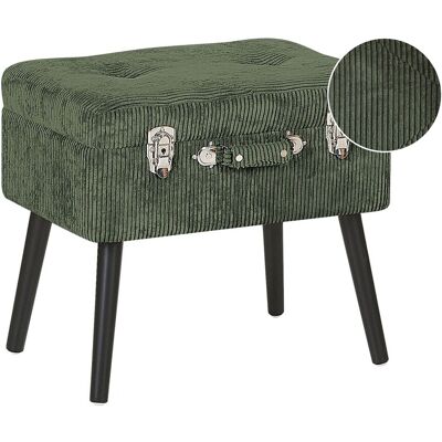 Beliani - Petit Tabouret Avec Rangement, En Velours Et Bois, Vert Et Noir - Publicité Beliani - Petit Tabouret Avec Rangement, En Velours Et Bois, Vert Et Noir - Publicité