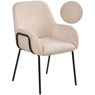 Beliani Chaise De Salle À Manger Retro En Bouclé Rembourrée Pieds En Fer Beige Clair Alg - Publicité Beliani Chaise De Salle À Manger Retro En Bouclé Rembourrée Pieds En Fer Beige Clair Alg - Publicité