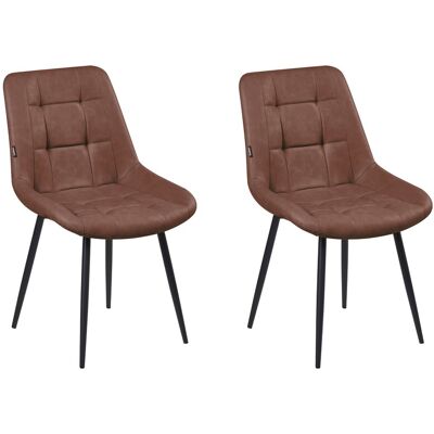 Beliani Lot De 2 Chaises De Salle À Manger Moderne En Cuir Pu Pieds En Fer Noir Thermola - Publicité Beliani Lot De 2 Chaises De Salle À Manger Moderne En Cuir Pu Pieds En Fer Noir Thermola - Publicité