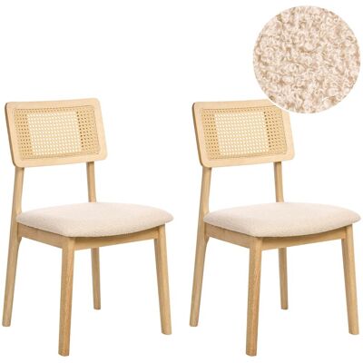 Beliani Lot De 2 Chaises De Salle À Manger Rétro Siège Bouclé Dossier Tissu Structure Bo - Publicité Beliani Lot De 2 Chaises De Salle À Manger Rétro Siège Bouclé Dossier Tissu Structure Bo - Publicité