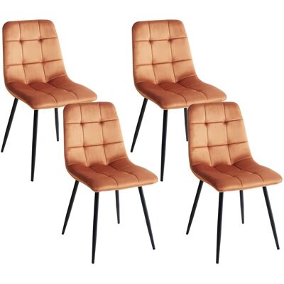 Chaise de salle à manger scandinave moderne Beliani Velours Orange - Mobilier de salle à manger - Publicité Chaise de salle à manger scandinave moderne Beliani Velours Orange - Mobilier de salle à manger - Publicité