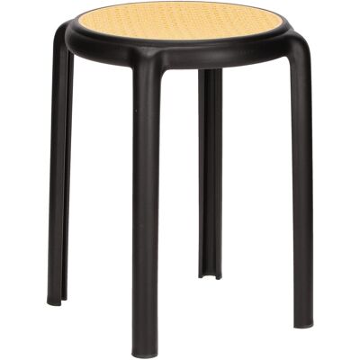 Sans Marque Tabouret Zula Beige/noir En Tresse De Polypropylène - Publicité Sans Marque Tabouret Zula Beige/noir En Tresse De Polypropylène - Publicité