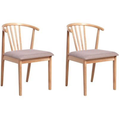 Beliani Lot De 2 Chaises Salle À Manger Assise Tapissée Marron Clair Et Taupe Craig - Publicité Beliani Lot De 2 Chaises Salle À Manger Assise Tapissée Marron Clair Et Taupe Craig - Publicité