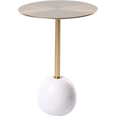 Beliani Table D'Appoint Glamour En Métal Avec Plateau Rond Et Pied En Marbre Accessoire - Publicité Beliani Table D'Appoint Glamour En Métal Avec Plateau Rond Et Pied En Marbre Accessoire - Publicité