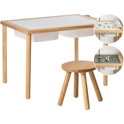 Beliani Ensemble Table À Dessin Et Tabouret Scandinave En Bois De Pin Meuble Chambre Sal - Publicité Beliani Ensemble Table À Dessin Et Tabouret Scandinave En Bois De Pin Meuble Chambre Sal - Publicité