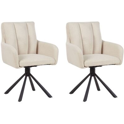 Beliani Lot De 2 Chaises De Salle À Manger Moderne En Tissu Rembourrées Pieds En Métal N - Publicité Beliani Lot De 2 Chaises De Salle À Manger Moderne En Tissu Rembourrées Pieds En Métal N - Publicité