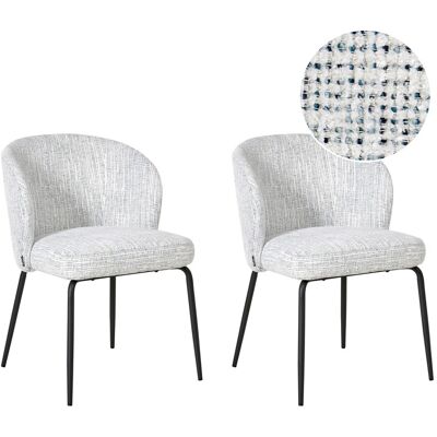 Beliani Lot De 2 Chaises En Tissu Salle À Manger Rembourrées Pieds En Fer Bleu Zana - Publicité Beliani Lot De 2 Chaises En Tissu Salle À Manger Rembourrées Pieds En Fer Bleu Zana - Publicité