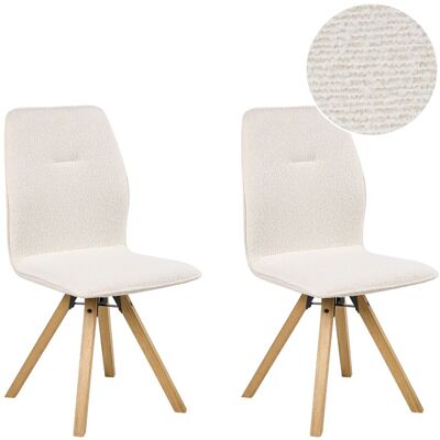 Beliani Lot De 2 Chaises De Salle À Manger En Bouclé Pivotantes Sans Accoudoirs Pieds En - Publicité Beliani Lot De 2 Chaises De Salle À Manger En Bouclé Pivotantes Sans Accoudoirs Pieds En - Publicité
