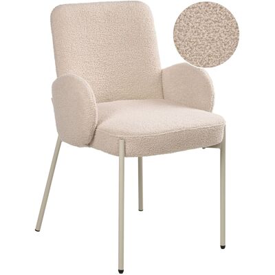 Beliani Chaise De Salle À Manger Rétro Pieds En Fer Bouclé Beige Clair Magee - Publicité Beliani Chaise De Salle À Manger Rétro Pieds En Fer Bouclé Beige Clair Magee - Publicité